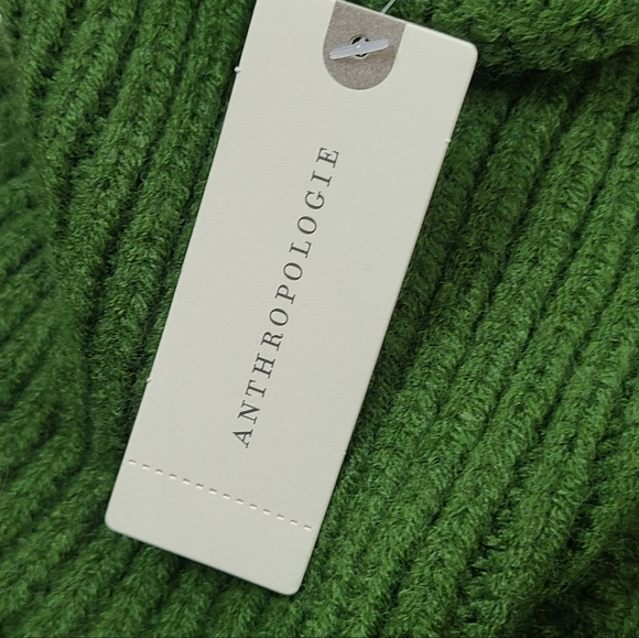 Anthropologie NWT Cable Knit Turtleneck Sweater Vest One Size in Moss - Picture 6 of 7